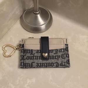Juicy Couture Beige, Black & Gold Heart Key Card Holder